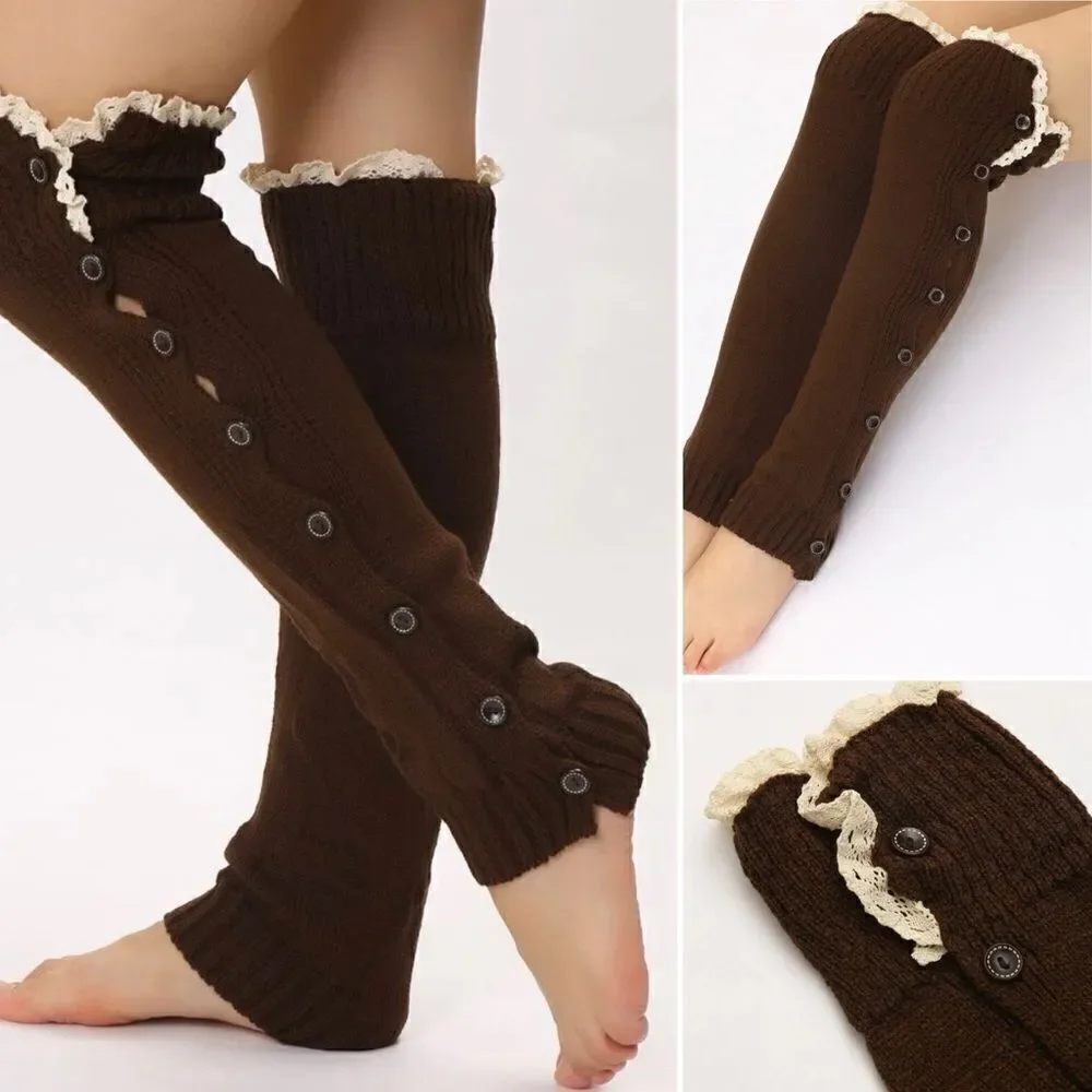 Frill top l Button-up l Brown l Long Leg Warmers l New